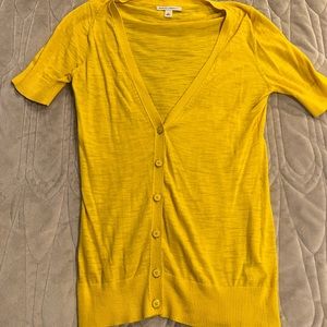 Banana republic Yellow short sleeve cotton summer cardigan
